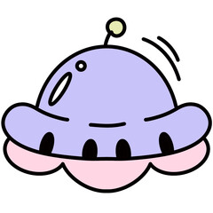 Colors and outlines Alien and  monster on the space 