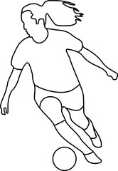 People Playing Football Outline