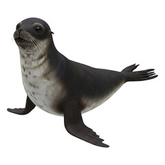 Adorable Seal Pup Posing on Black.