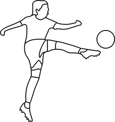 People Playing Football Outline