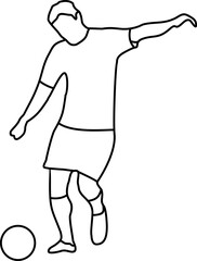 People Playing Football Outline