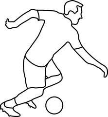 People Playing Football Outline