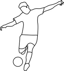 People Playing Football Outline