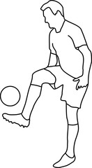 People Playing Football Outline