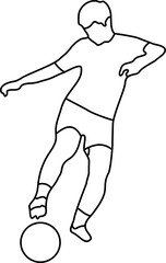 People Playing Football Outline