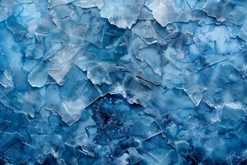 Obraz premium Blue cracked ice texture abstract background