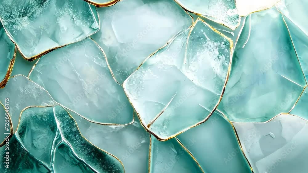 Poster translucent turquoise shards create a mesmerizing mosaic of color and texture in a unique artistic d