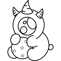 Colors and outlines Alien and  monster on the space 