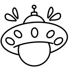 Colors and outlines Alien and  monster on the space 