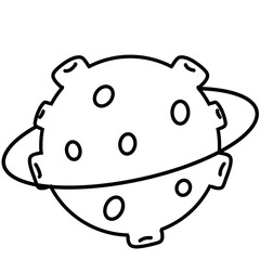 Colors and outlines Alien and  monster on the space 