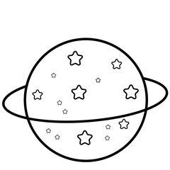 Colors and outlines Alien and  monster on the space 