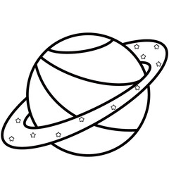 Colors and outlines Alien and  monster on the space 