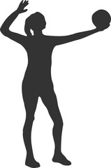 People Playing Volley Ball Silhouette