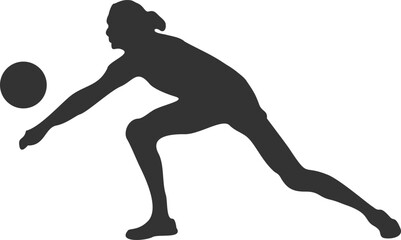 People Playing Volley Ball Silhouette