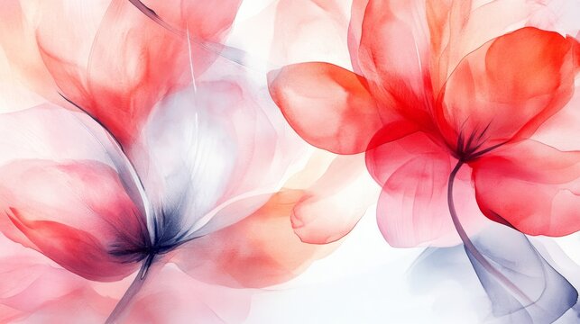 Vibrant Watercolor Floral Background for Spring and Valentine Themes