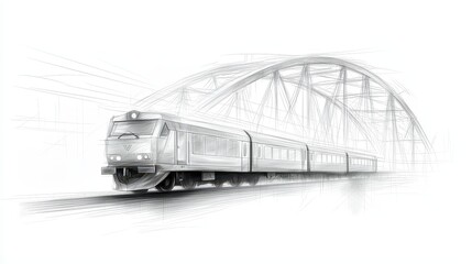 Scenic train journey through nature, picturesque railway adventure on tracks