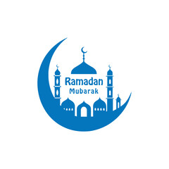 ramadan mubarak silhouette logo vector line art logo design