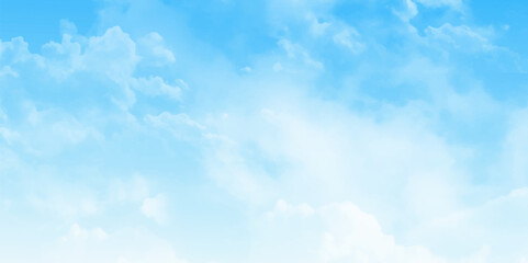blue sky with small cumuli clouds on sunny winter day. Beautiful white cloud on blue sky background