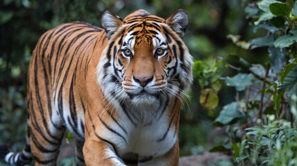 Fototapeta premium Majestic Tiger in Natural Habitat, Perfect for Wildlife Photography