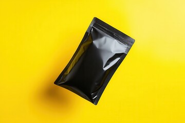 Black Foil Packaging on Yellow Background
