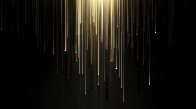 Golden lights are shining. Golden background with shiny stars and rays. abstract background