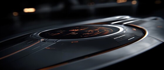 Obraz premium Futuristic Dashboard Control Panel Close Up