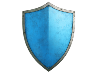 Blue shield isolated on a transparent background