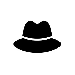 Classic Fedora Hat Icon: A simple, elegant illustration of a classic fedora hat, perfect for adding a touch of vintage style to any design.  