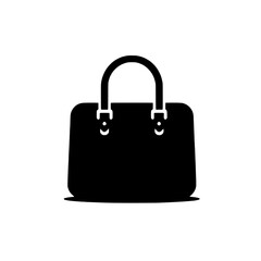 Stylish Handbag Icon: A sleek, minimalist illustration of a classic handbag, perfect for fashion blogs, websites, or app designs.  The bold, black silhouette is set against a clean background. 