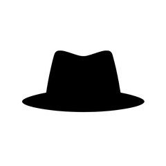 Classic Fedora Hat: A simple, elegant silhouette of a classic fedora hat, perfect for adding a touch of vintage style to any design.  