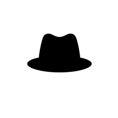 Classic Fedora Silhouette: A sleek and timeless fedora silhouette in black, perfect for fashion, style, and design projects.  