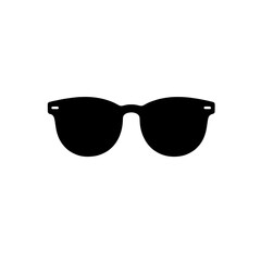 Sunglasses Icon: A minimalist, black and white icon depicting a classic pair of sunglasses, symbolizing summer, style, and protection. Perfect for website design, app interfaces, and social media.