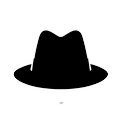 Classic Fedora Icon: A minimalist, black and white silhouette of a fedora hat, symbolizing style, sophistication, and vintage charm. Perfect for web design, app icons, and branding projects.