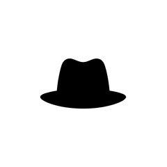 Classic Fedora Hat Silhouette: A simple yet elegant silhouette of a fedora hat, perfect for vintage-inspired designs and branding. This timeless icon conveys style, mystery, and sophistication.