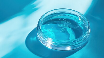 Futuristic Skincare Lab Display with Glossy Texture