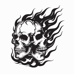 Flaming Skull image vector. Flaming Skull Stock Illustrations.