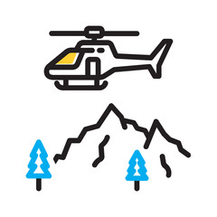 Vector multi color icon for Helicopter ride