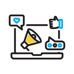 Vector multi color icon for Social media marketing