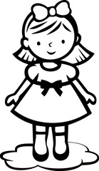 Girls Stand On a Cloud Illustration