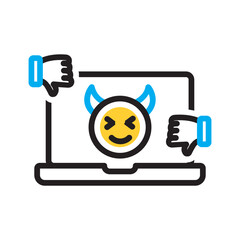 Vector multi color icon for Social trolling