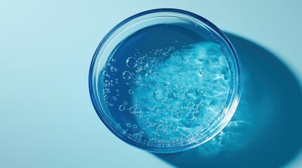 Sleek Serum Gel in Petri Dish with Bubbles