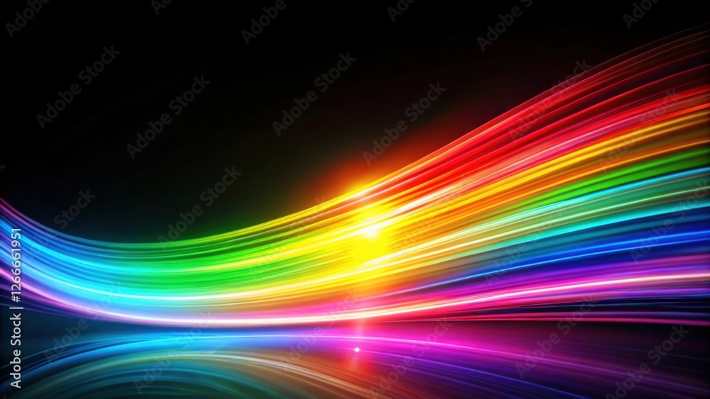 Fototapete vibrant spectrum a dynamic display of colorful light streaks and glowing hues on a dark background