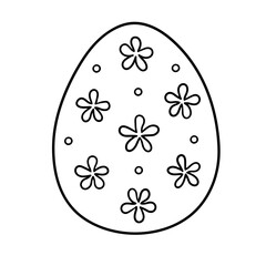 Easter egg painted flower cartoon doodle illustration
