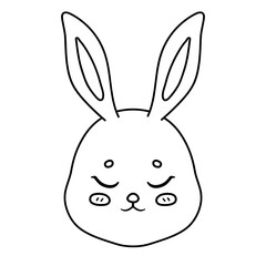 Cute pastel easter bunny cartoon character illustration