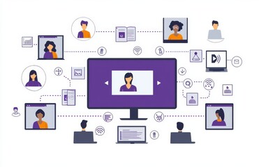Illustration of Virtual Learning with Connected Individuals and Technology