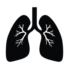 Clean Medical Lungs Silhouette Vector illustration