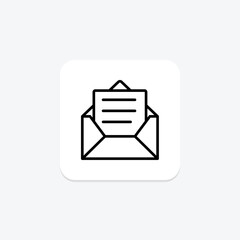 Email line icon, vector, pixel perfect, illustrator file