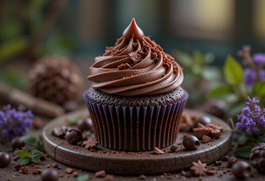 chocolate cupcakes with cream