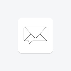 Message thinline icon, vector, pixel perfect, illustrator file