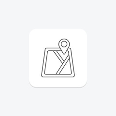 Location thinline icon, vector, pixel perfect, illustrator file